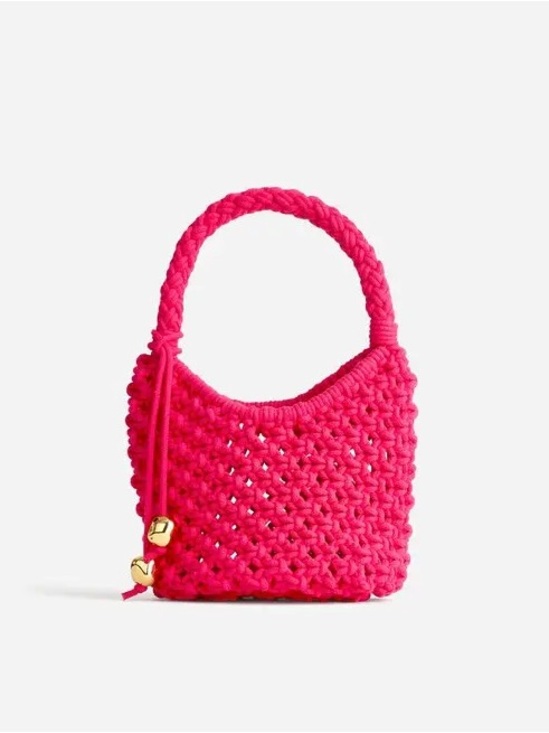 Madewell Handbags - Madewell Braided Rope Pink Pouchette